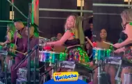 ¡Una artista completa! Lesly Águila sorprendió tocando los timbales en un concierto [VIDEO]