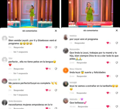 Usuarios comentan sobre Leysi Suárez en América Hoy. (Foto: Captura de pantalla/TikTok)